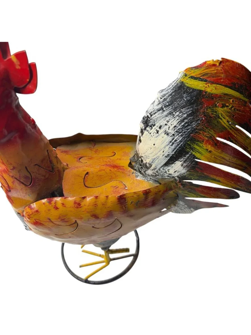 Vintage Metal Rooster Figurine Rustic Farmhouse Country Kitchen Decor